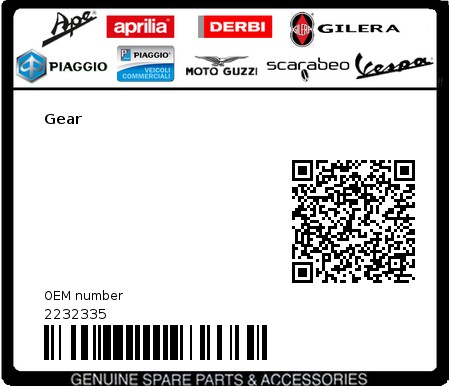 Product image: Vespa - 2232335 - Gear   0
