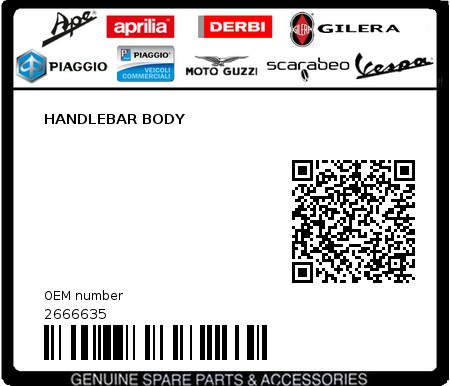 Product image: Vespa - 2666635 - HANDLEBAR BODY  0