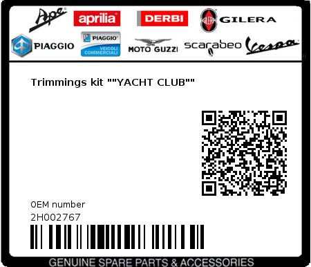 Product image: Vespa - 2H002767 - Trimmings kit ""YACHT CLUB""  0