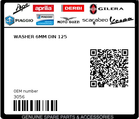 Product image: Vespa - 3056 - WASHER 6MM DIN 125  0
