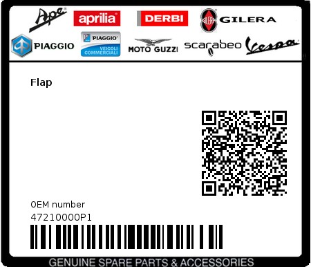 Product image: Vespa - 47210000P1 - Flap   0
