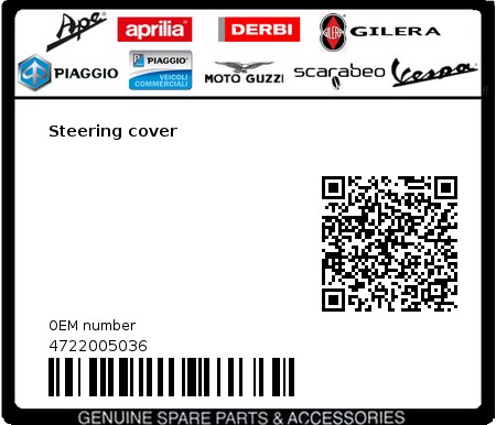 Product image: Vespa - 4722005036 - Steering cover   0