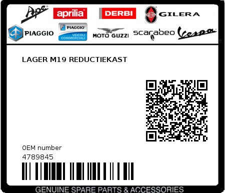 Product image: Vespa - 4789845 - LAGER M19 REDUCTIEKAST  0