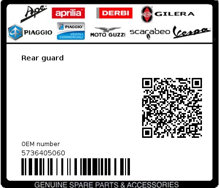 Product image: Vespa - 5736405060 - Rear guard   0