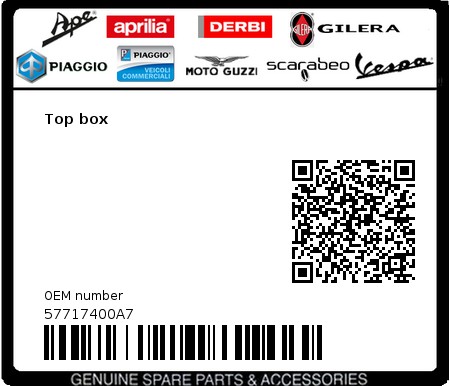 Product image: Vespa - 57717400A7 - Top box   0