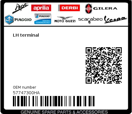 Product image: Vespa - 57747300HA - LH terminal   0