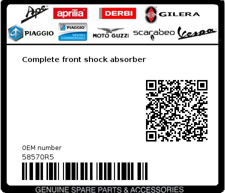 Product image: Vespa - 58570R5 - Complete front shock absorber  0