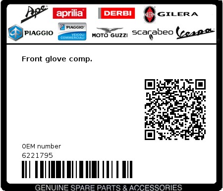 Product image: Vespa - 6221795 - Front glove comp.   0