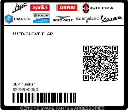 Product image: Vespa - 6228990090 - ***FR.GLOVE FLAP   0