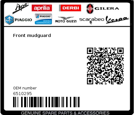 Product image: Vespa - 6510295 - Front mudguard  0