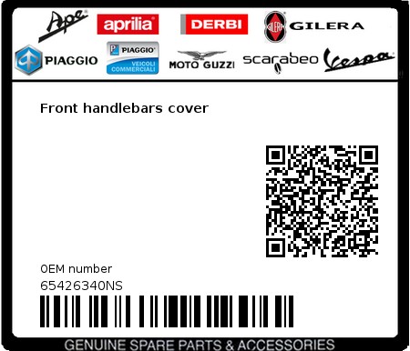 Product image: Vespa - 65426340NS - Front handlebars cover  0