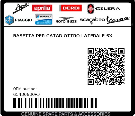 Product image: Vespa - 65430600R7 - BASETTA PER CATADIOTTRO LATERALE SX   0