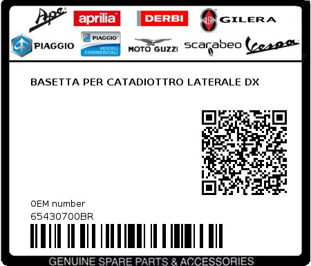 Product image: Vespa - 65430700BR - BASETTA PER CATADIOTTRO LATERALE DX   0