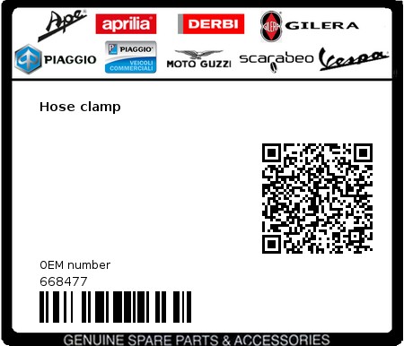 Product image: Vespa - 668477 - Hose clamp   0