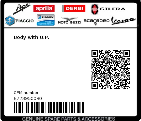 Product image: Vespa - 6723950090 - Body with U.P.   0