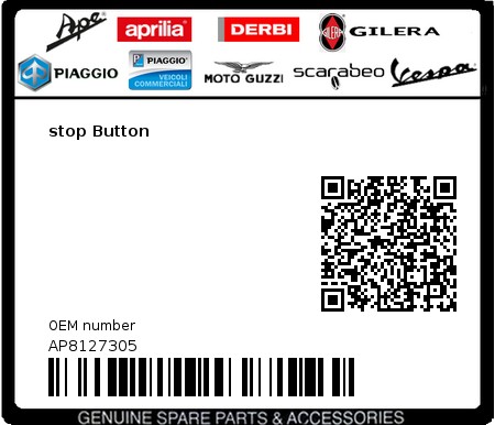 Product image: Vespa - AP8127305 - stop Button   0