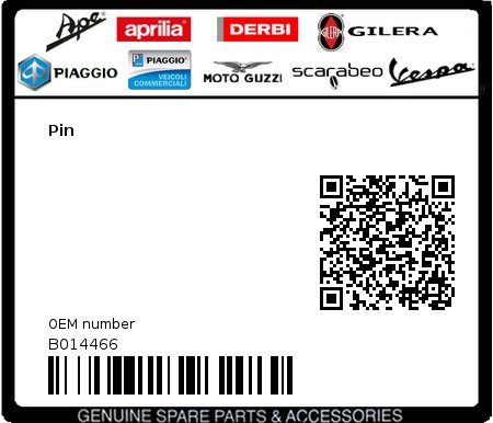 Product image: Vespa - B014466 - Pin   0