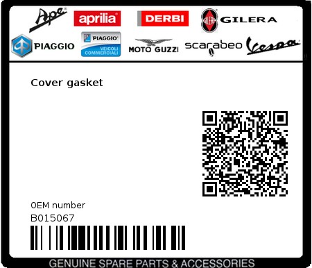 Product image: Vespa - B015067 - Cover gasket   0