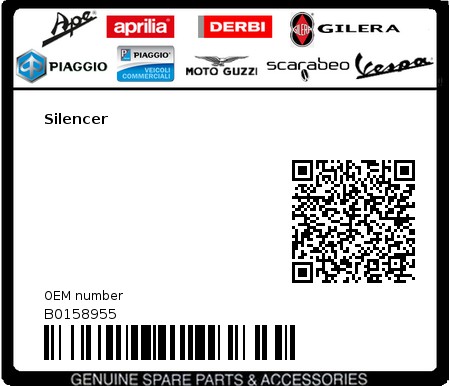 Product image: Vespa - B0158955 - Silencer   0