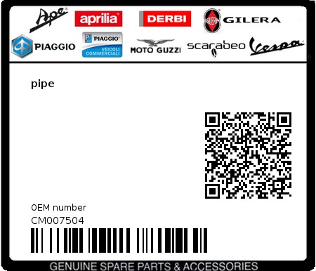 Product image: Vespa - CM007504 - pipe   0