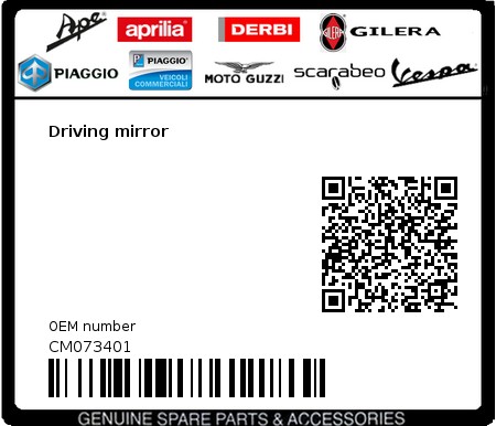 Product image: Vespa - CM073401 - Driving mirror   0