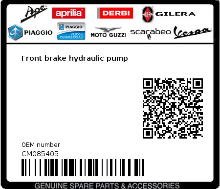 Product image: Vespa - CM085405 - Front brake hydraulic pump  0