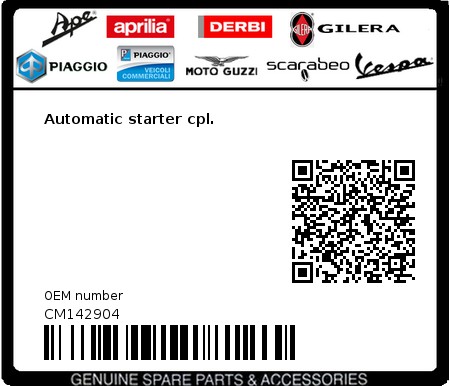 Product image: Vespa - CM142904 - Automatic starter cpl.   0