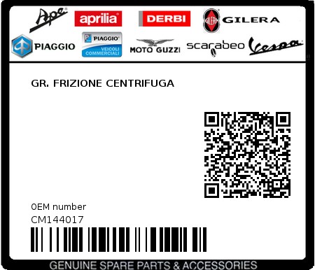 Product image: Vespa - CM144017 - GR. FRIZIONE CENTRIFUGA   0