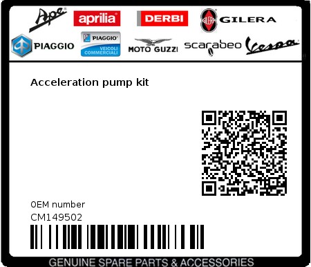 Product image: Vespa - CM149502 - Acceleration pump kit   0