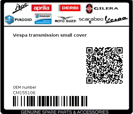 Product image: Vespa - CM155106 - Vespa transmission small cover  0