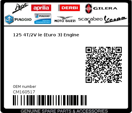 Product image: Vespa - CM160517 - 125 4T/2V ie (Euro 3) Engine   0