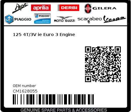 Product image: Vespa - CM1628055 - 125 4T/3V ie Euro 3 Engine   0