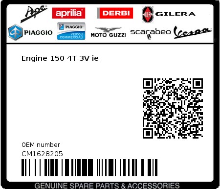 Product image: Vespa - CM1628205 - Engine 150 4T 3V ie   0