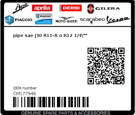 Product image: Vespa - CM177946 - pipe sae J30 R11-A o R12 1/4\""  0