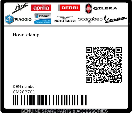 Product image: Vespa - CM283701 - Hose clamp  0