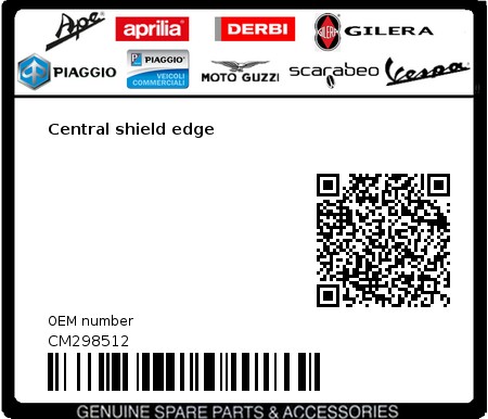 Product image: Vespa - CM298512 - Central shield edge  0
