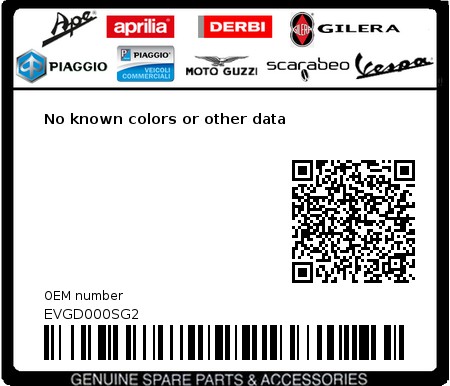 Product image: Vespa - EVGD000SG2 - No known colors or other data  0