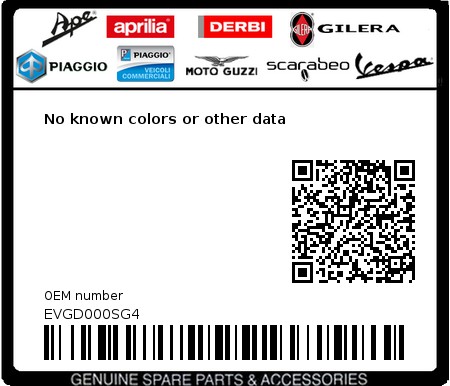 Product image: Vespa - EVGD000SG4 - No known colors or other data  0