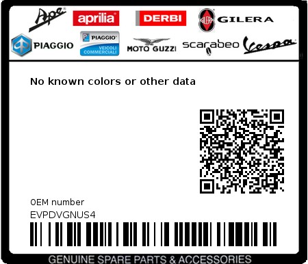 Product image: Vespa - EVPDVGNUS4 - No known colors or other data  0