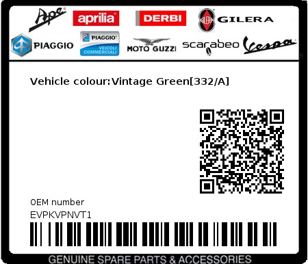 Product image: Vespa - EVPKVPNVT1 - Vehicle colour:Vintage Green[332/A]  0