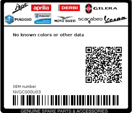 Product image: Vespa - NVGC000U03 - No known colors or other data  0