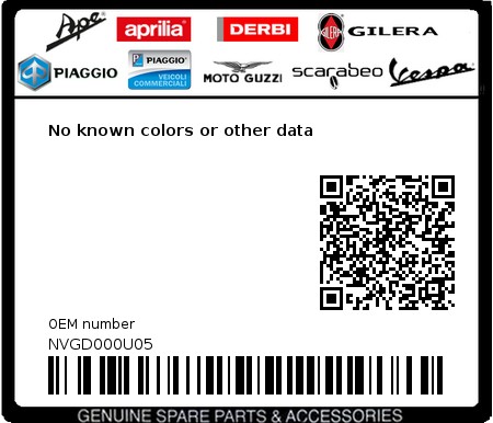 Product image: Vespa - NVGD000U05 - No known colors or other data  0