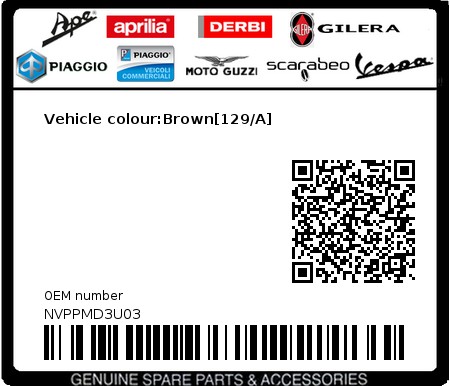 Product image: Vespa - NVPPMD3U03 - Vehicle colour:Brown[129/A]  0