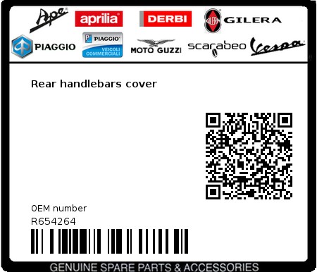 Product image: Vespa - R654264 - Rear handlebars cover  0
