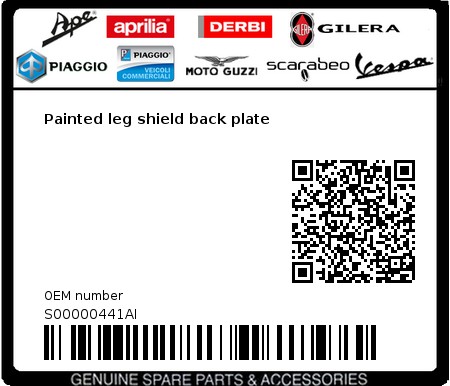 Product image: Vespa - S00000441AI - Painted leg shield back plate  0