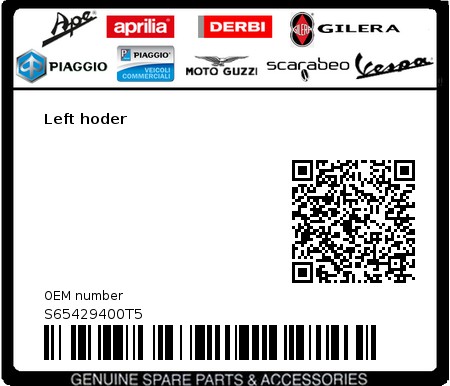 Product image: Vespa - S65429400T5 - Left hoder  0