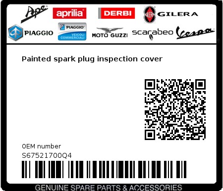 Product image: Vespa - S67521700Q4 - Painted spark plug inspection cover  0