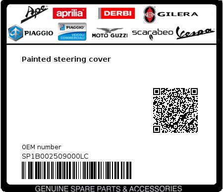 Product image: Vespa - SP1B002509000LC - Painted steering cover  0