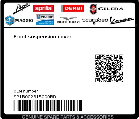 Product image: Vespa - SP1B002515000BR - Front suspension cover  0