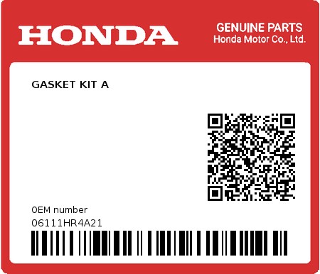 Product image: Honda - 06111HR4A21 - GASKET KIT A  0